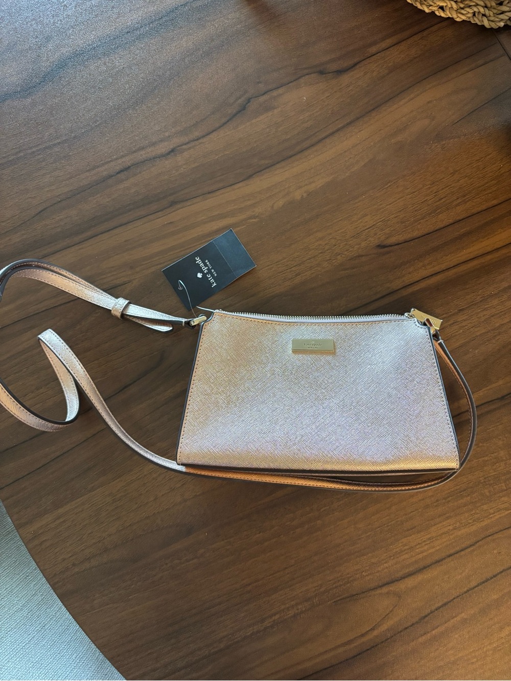 Kate Spade Kenzie Limited Edition Metallic Mini Crossbody Purse Rose Gold KI982